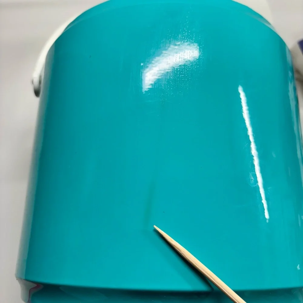 Mid Century Modern Turquoise Tiffany Blue Plastic Ice Bucket with Lid and Handle